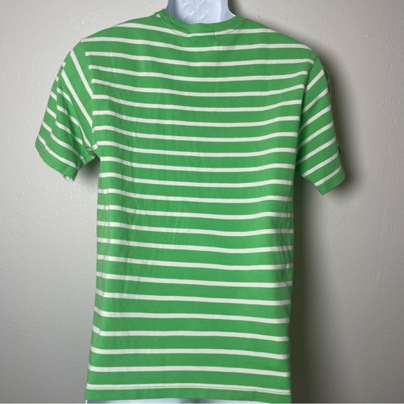 Polo by Ralph Lauren Green&White Striped Short Sleeve Tee Pique Cotton Size16/18 - Picture 2 of 8